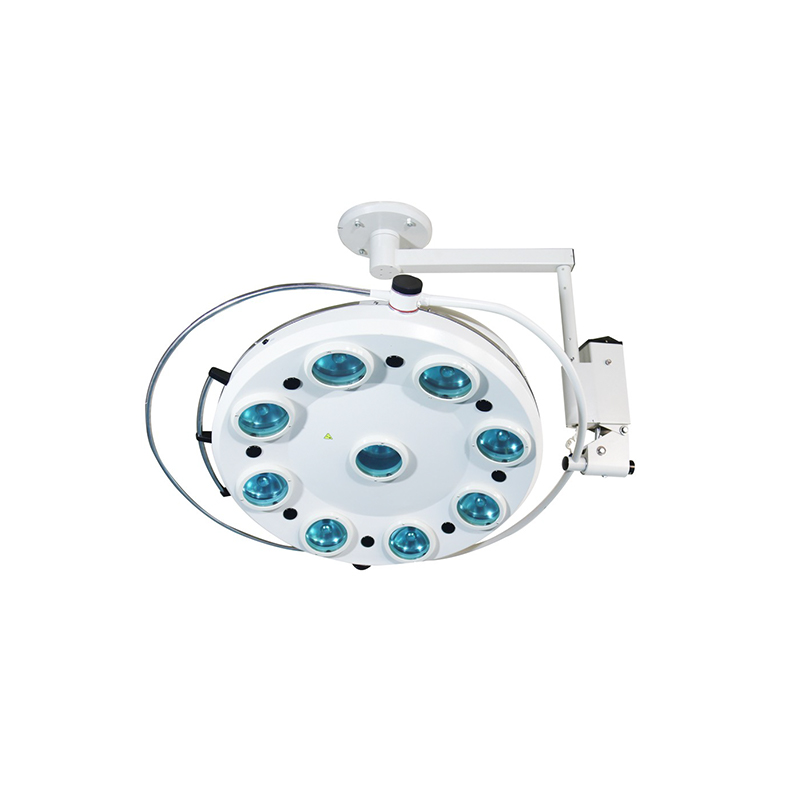 Lampe chirurgicale halogène à lumière froide sans ombre à 9 trous montée au plafond Lampe chirurgicale halogène à lumière froide sans ombre à 9 trous montée au plafond